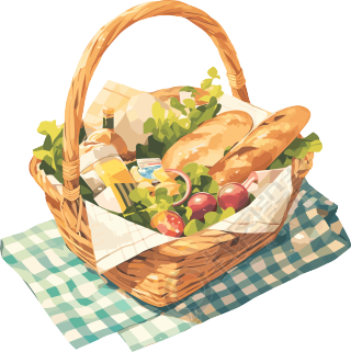 野餐美食透明背景插画