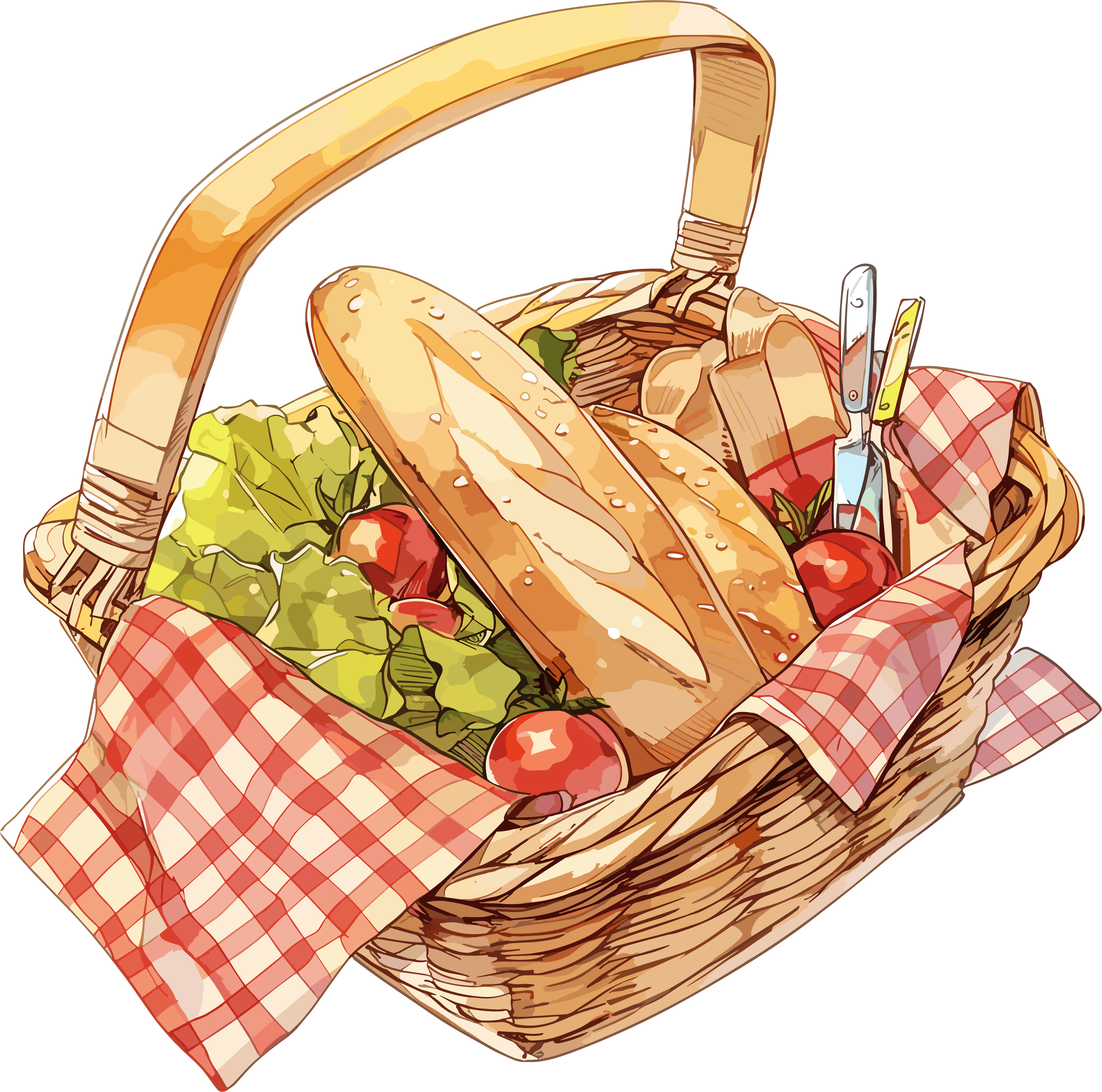 野餐美食简洁设计元素