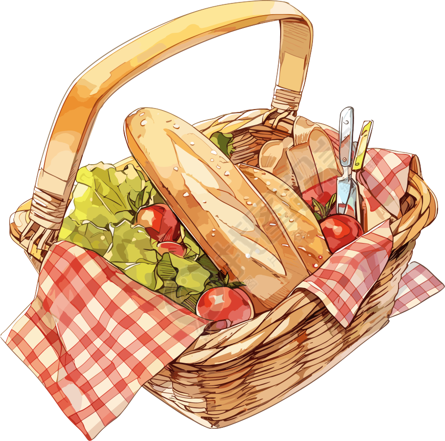 野餐美食简洁设计元素