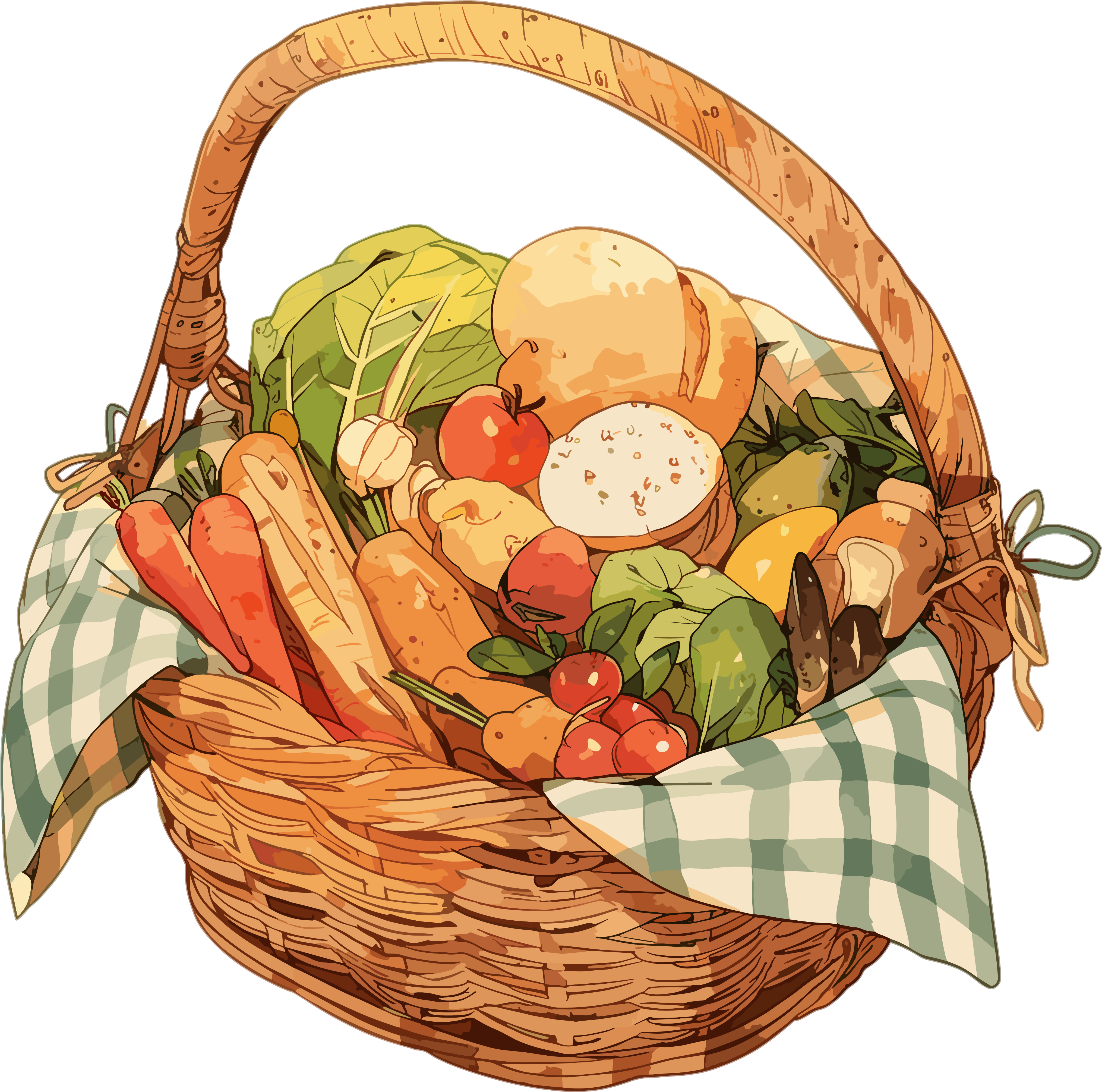 野餐美食插画素材