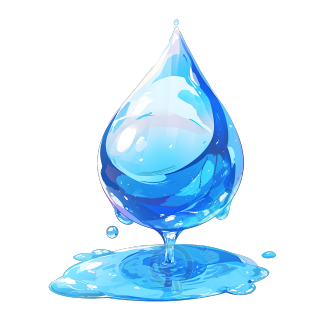 卡通水滴透明背景素材
