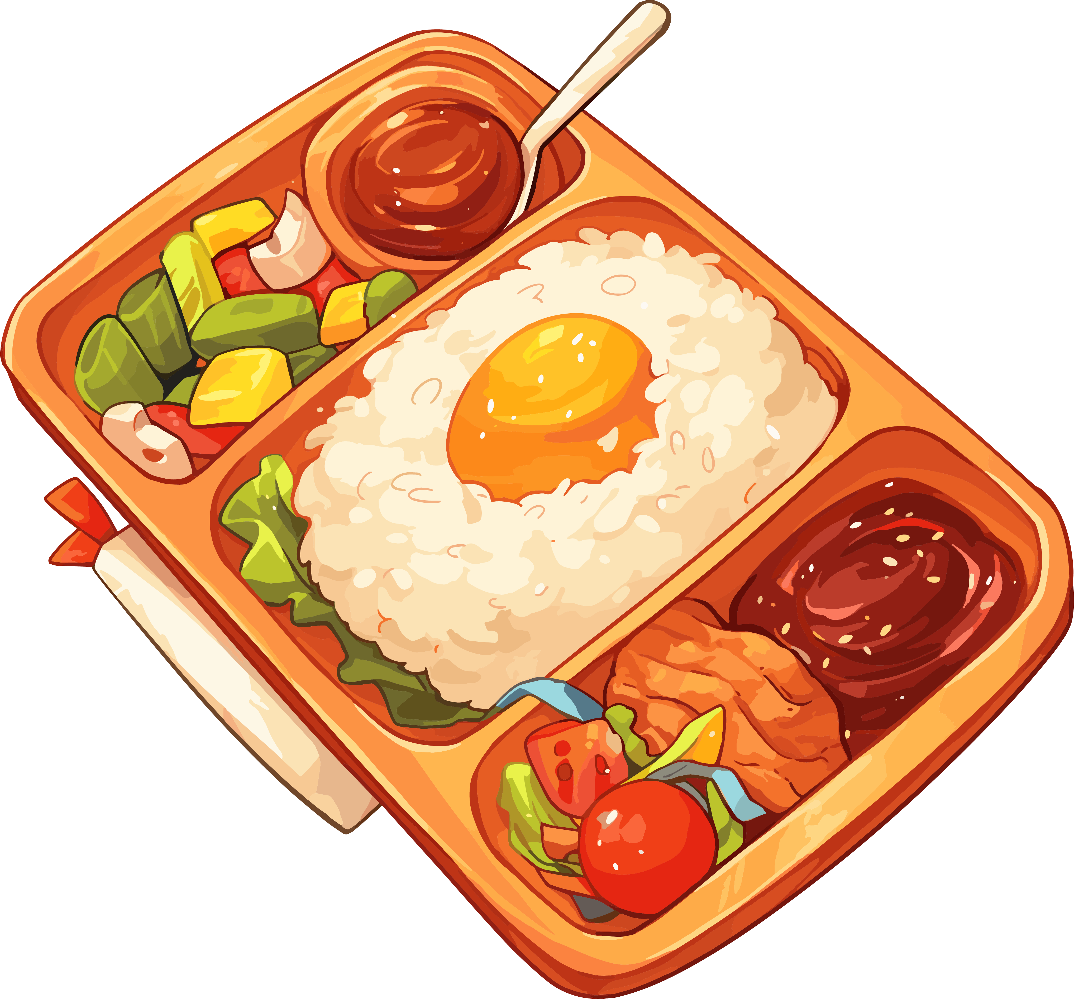 卡通午餐插图设计