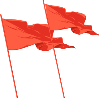 党政红旗剪影素材