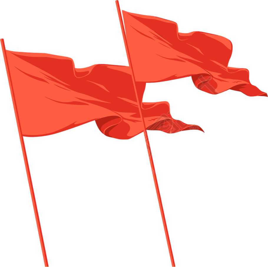 党政红旗剪影素材