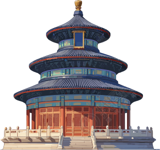 天坛插画素材