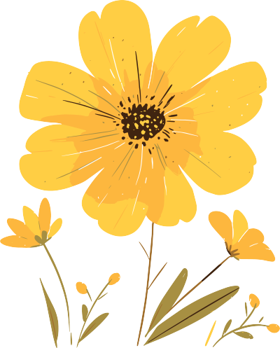 简约花卉插画素材
