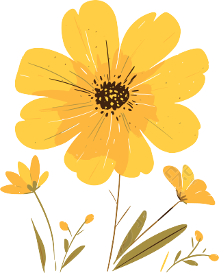 简约花卉插画素材