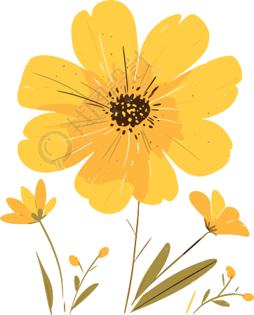 简约花卉插画素材