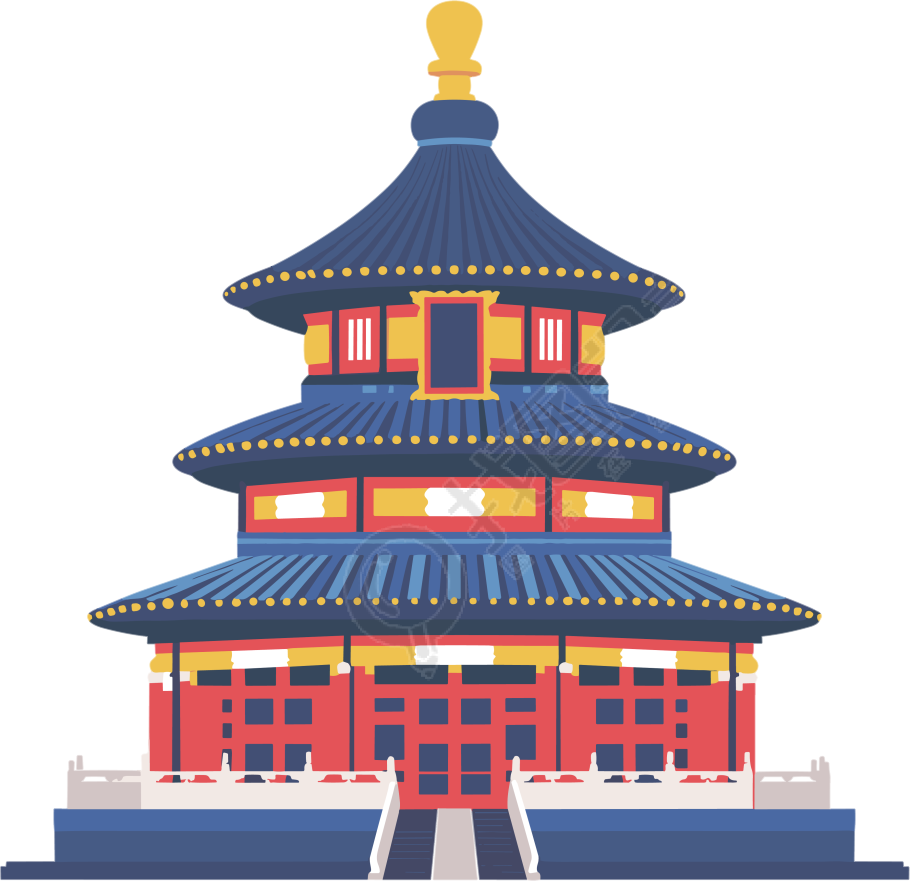 天坛创意插画