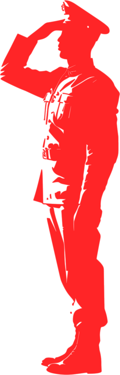 军人剪影透明背景素材