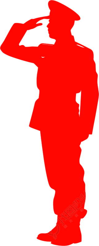 军人剪影简约插画
