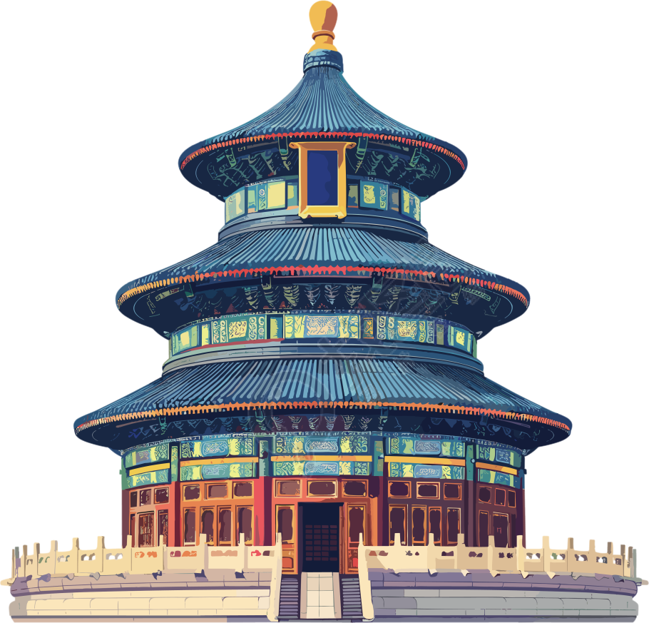 天坛建筑插画设计