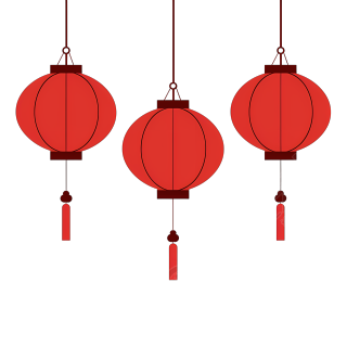 红灯笼扁平插图