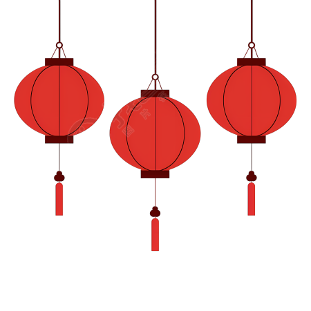 红灯笼扁平插图