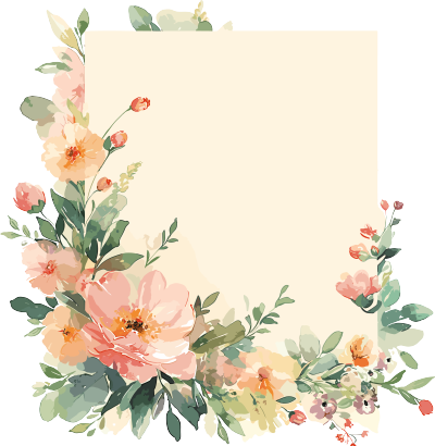 鲜花贺卡插画