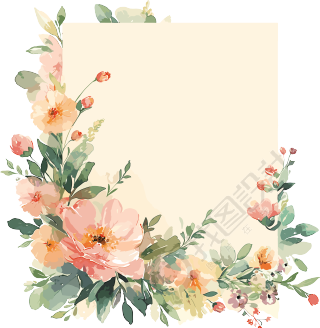 鲜花贺卡插画