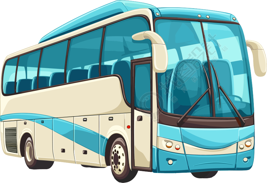 卡通巴士图形素材