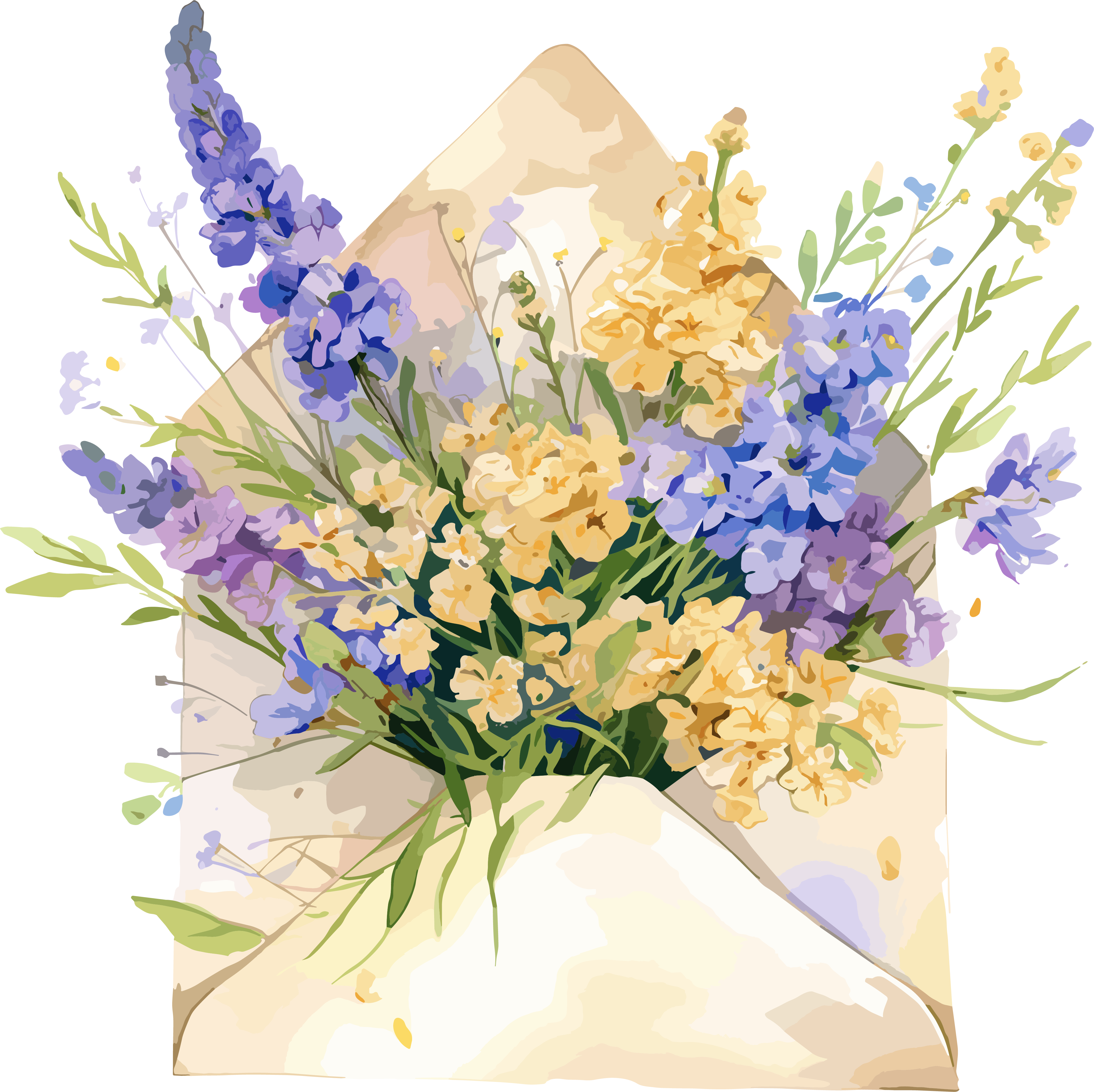 鲜花贺卡高清插画