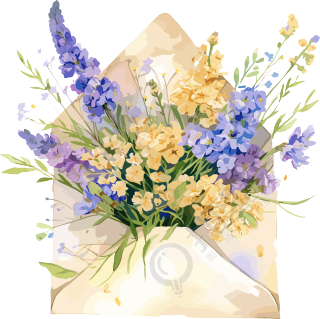 鲜花贺卡高清插画