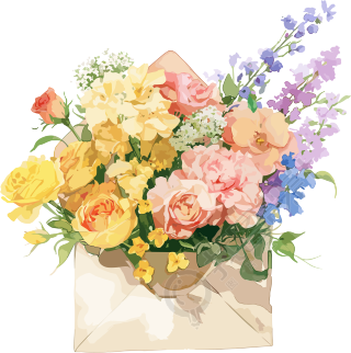 鲜花贺卡插图