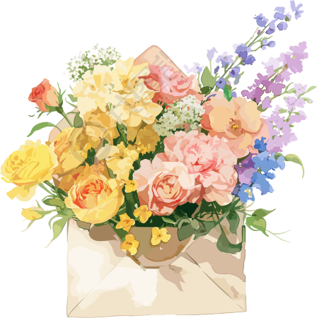 鲜花贺卡插图