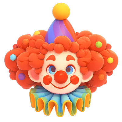 3D小丑游戏卡通插图