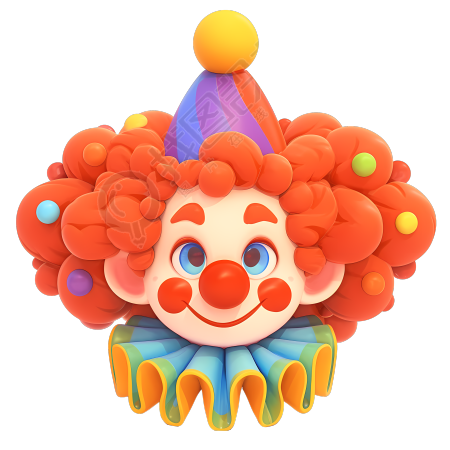 3D小丑游戏卡通插图
