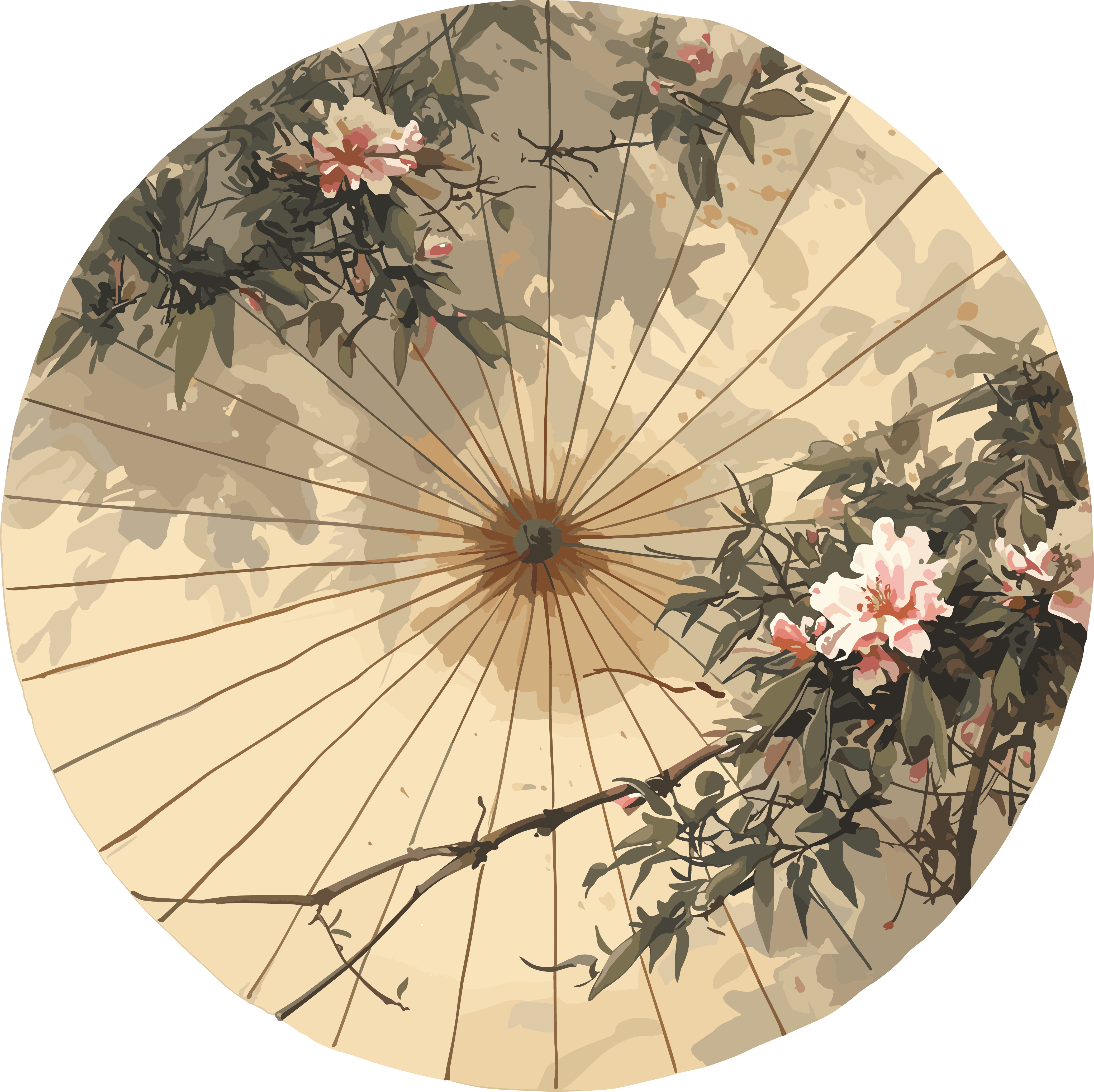 油纸伞创意插画