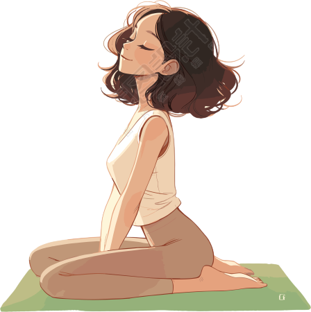 瑜伽女孩卡通插画