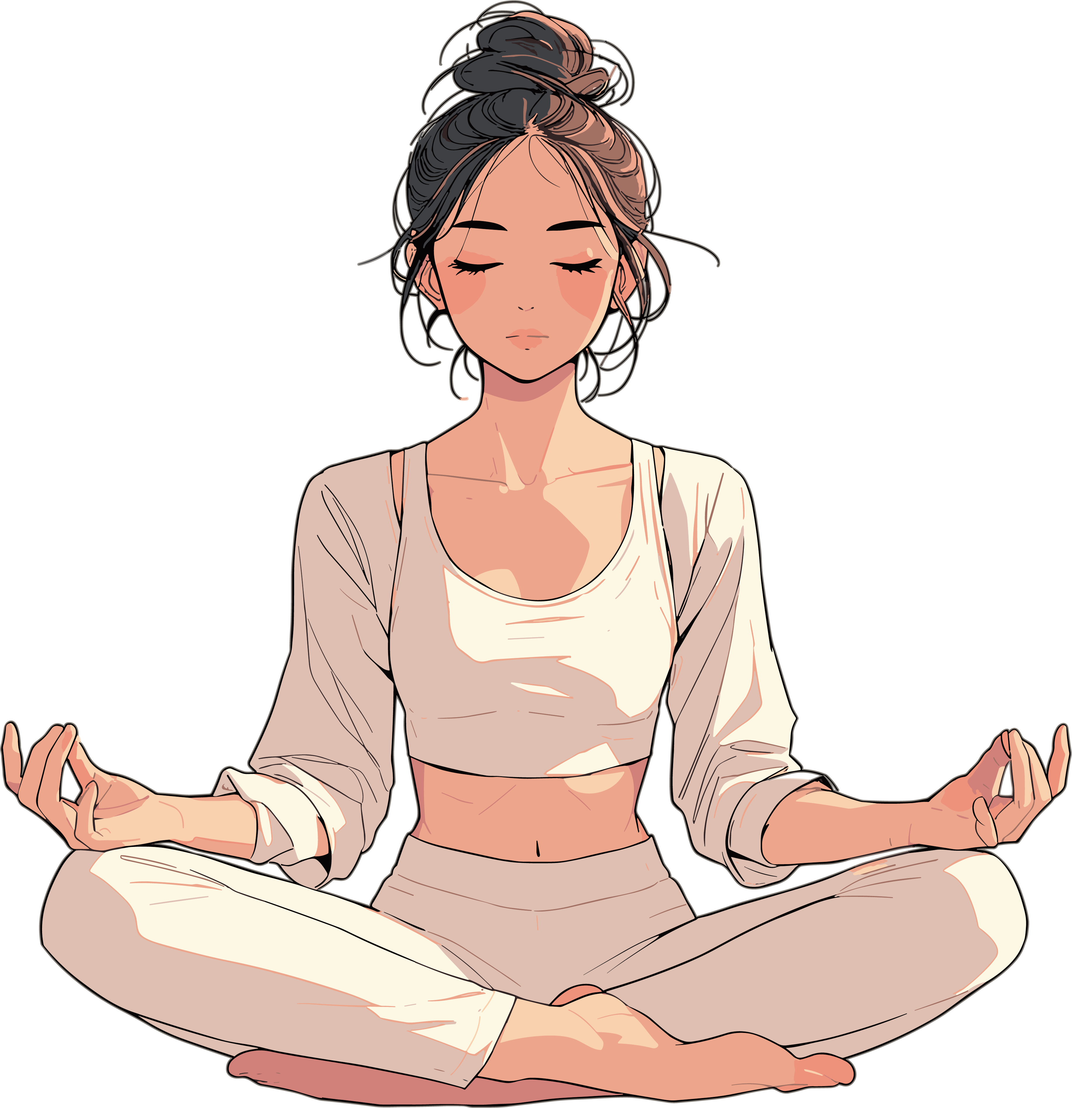 瑜伽女孩放松身心插图