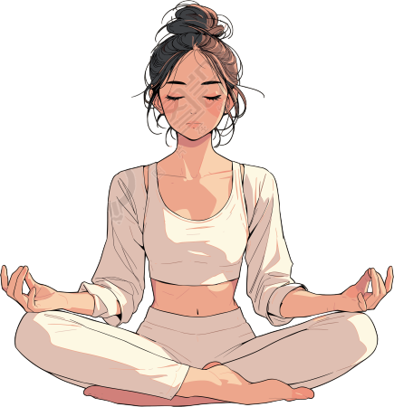 瑜伽女孩放松身心插图