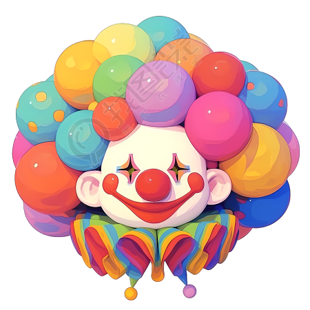 卡通小丑可爱插图