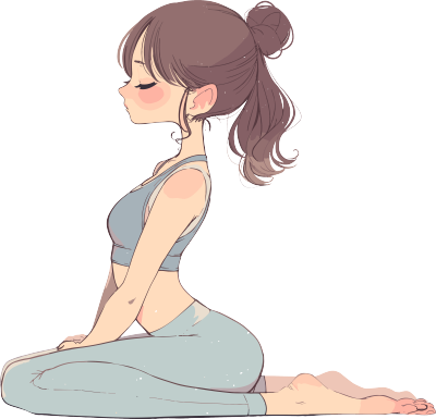瑜伽女孩简洁插画