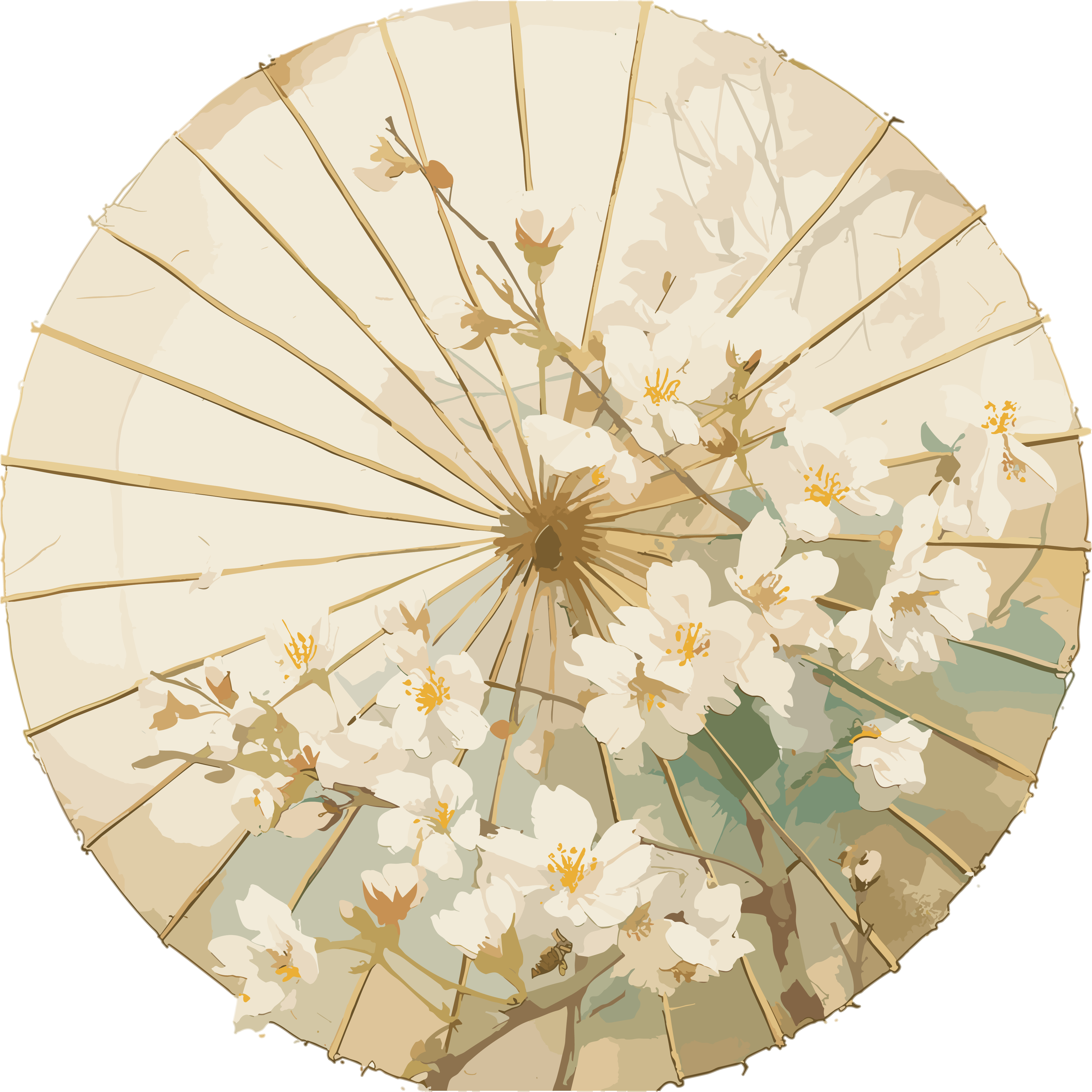 油纸伞可商用插画