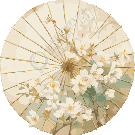 油纸伞可商用插画