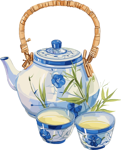 清茶古风茶具素材