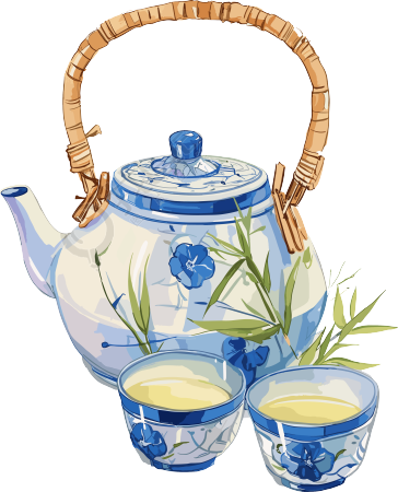 清茶古风茶具素材