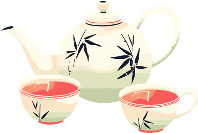 清茶简约矢量插图