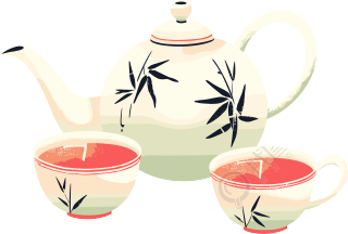 清茶简约矢量插图