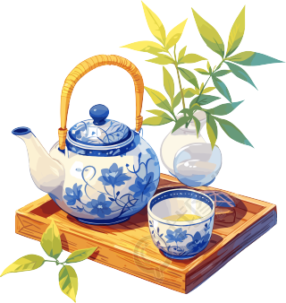 清茶唯美茶具插图