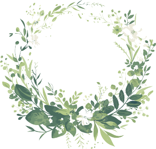 鲜花边框浅绿色插画