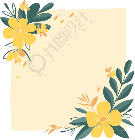 鲜花边框插图