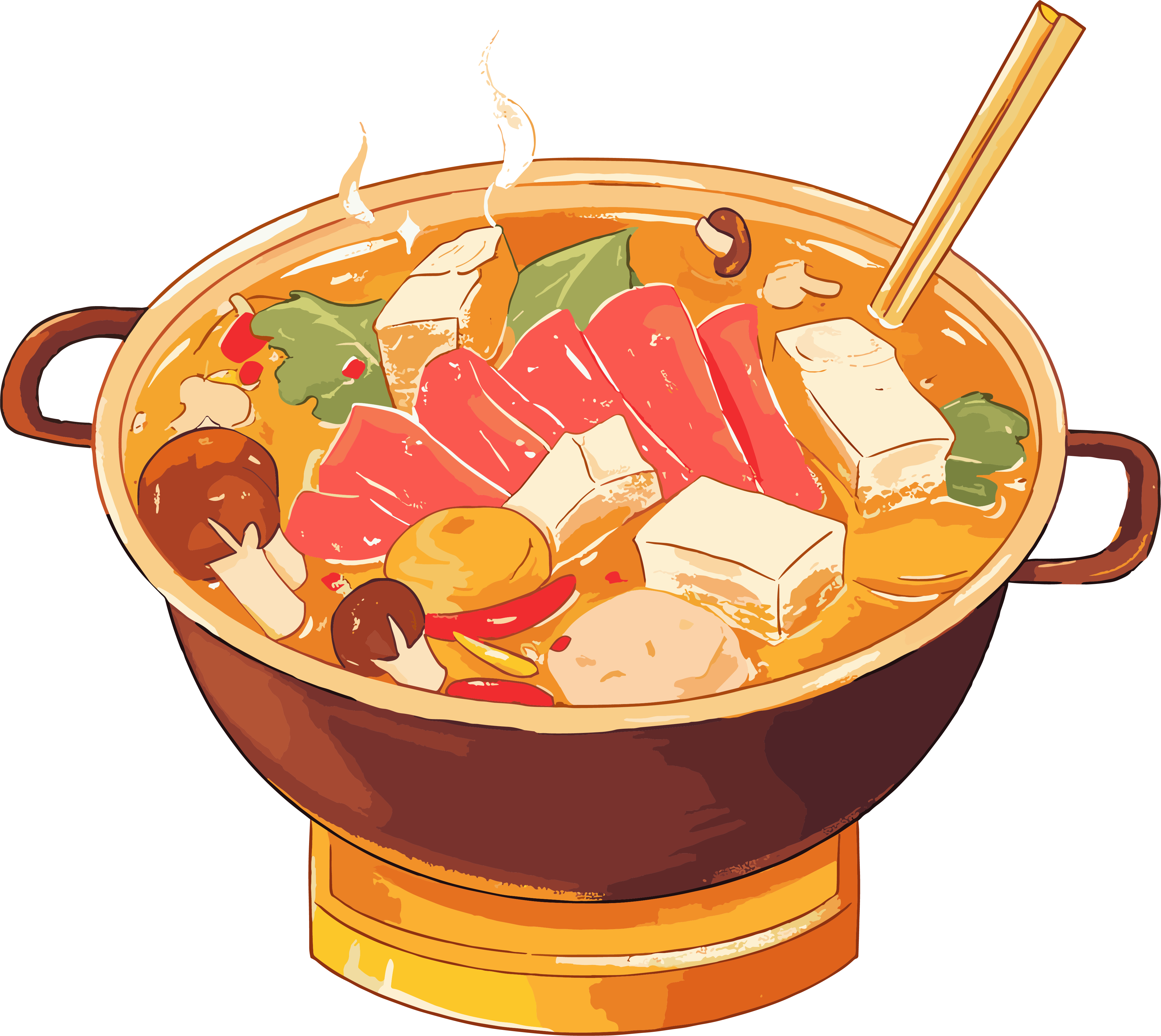 卡通火锅美味插图