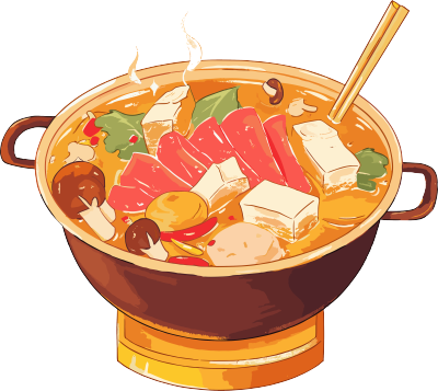 卡通火锅美味插图