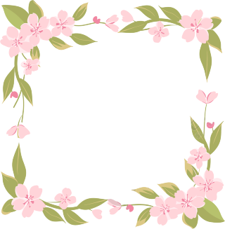 鲜花边框透明背景素材