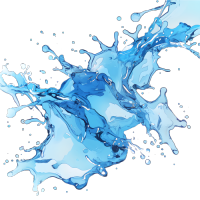 水花清新浅蓝色元素
