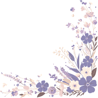 鲜花边框浅紫色插画