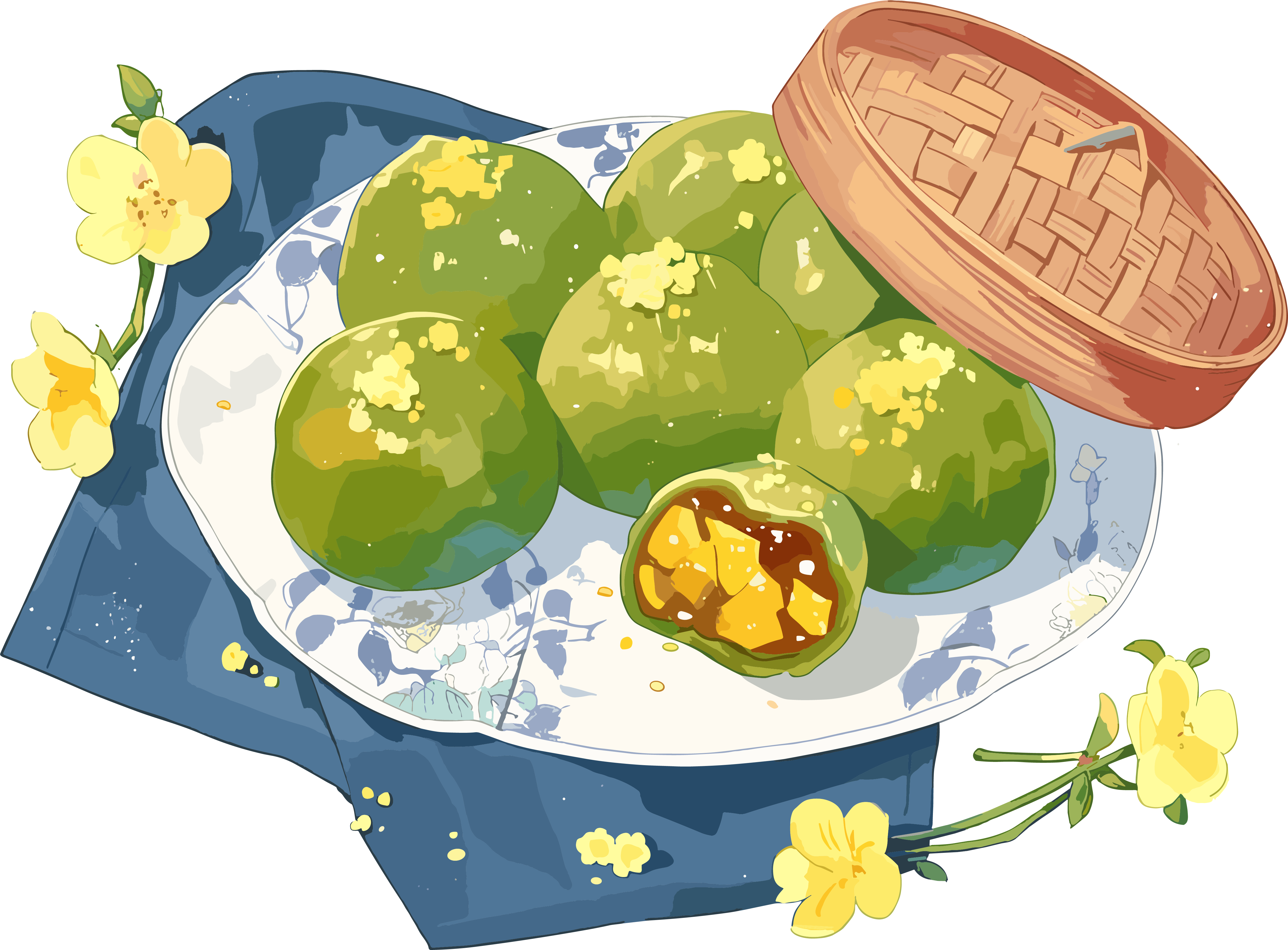 青团精美插图