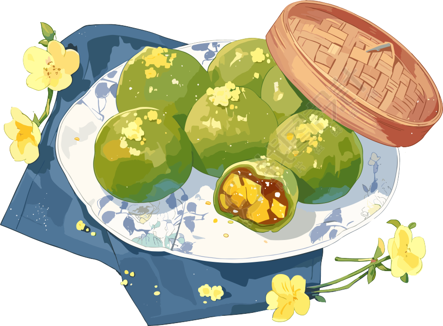 青团精美插图