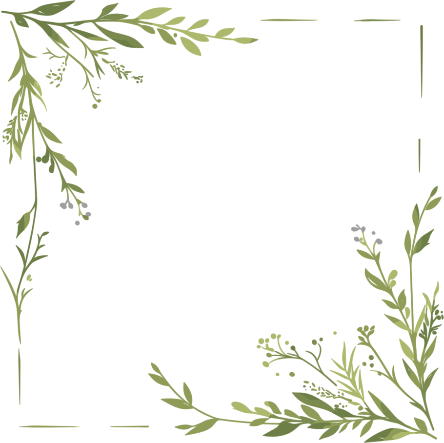 鲜花边框简约插图